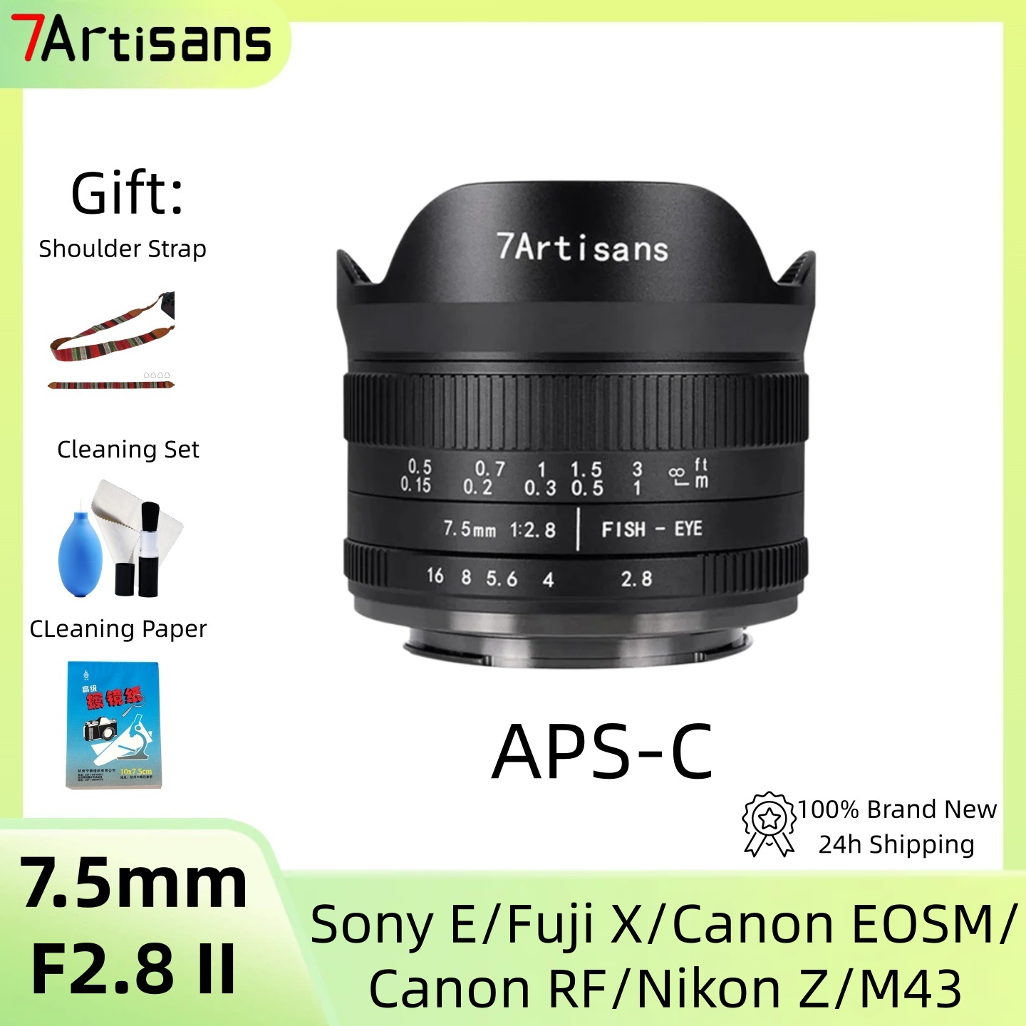 Canon Camera Eos M50 Mark Ii - Lensa Manual Sudut Lebar Fisheye 7artisans