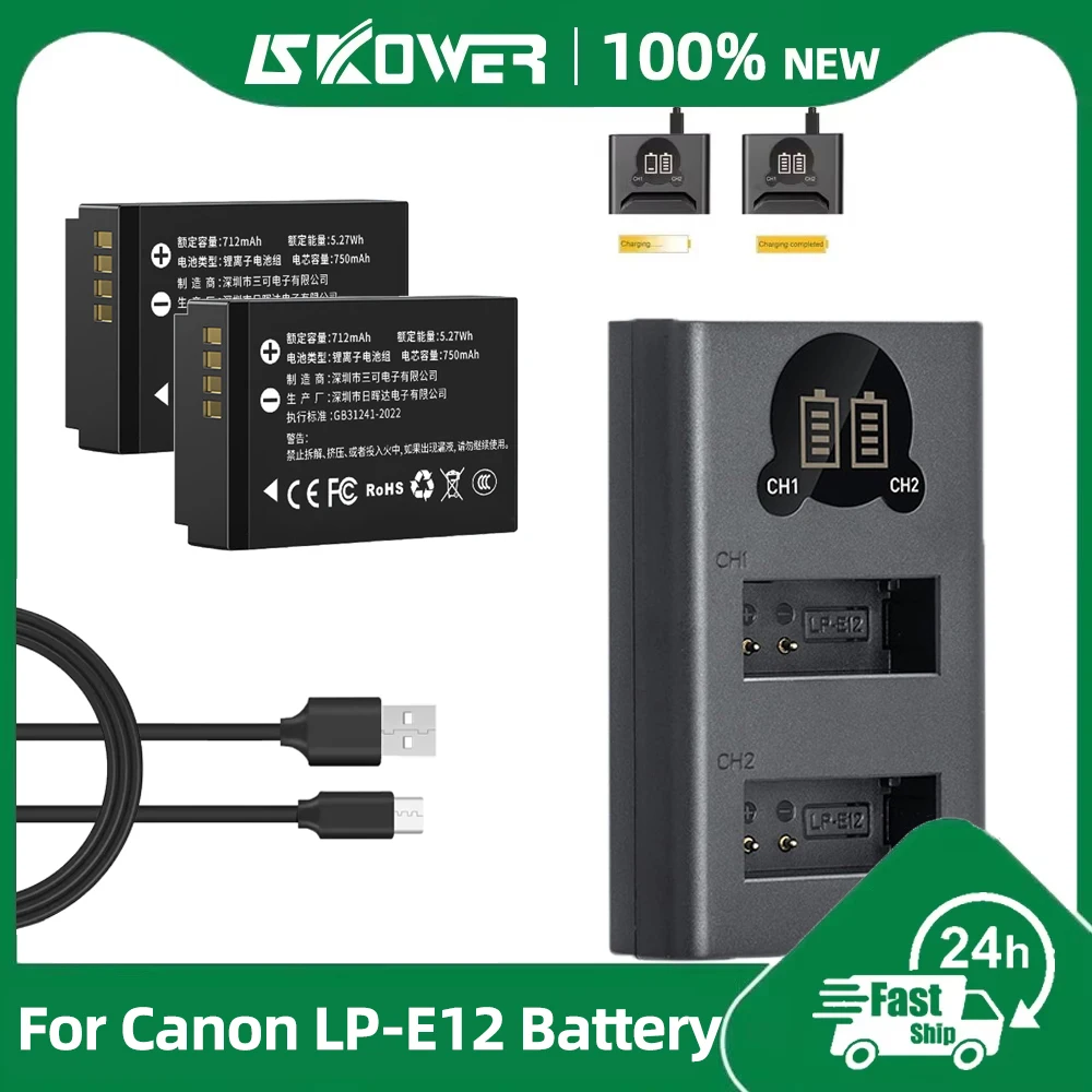 Canon Camera Eos M50 Mark Ii - Baterai Kamera LP-E12 Baru untuk Canon