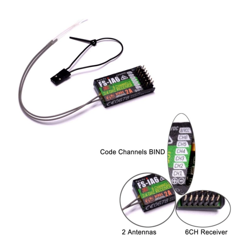 Flysky FS-IA6 Receiver 6CH Dua - Drone Racing Antenna ulasan dan harga